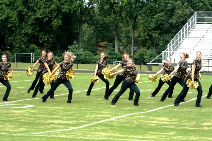 Dance team performs at rally