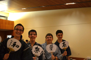 Henry, Jonathan, Drew, and Brendan at Japanese cultural festival 