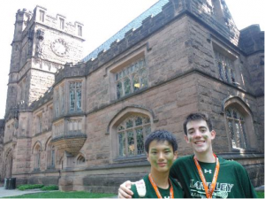 Koki and Jonathan during HSD scavenger hunt on Princeton campus 