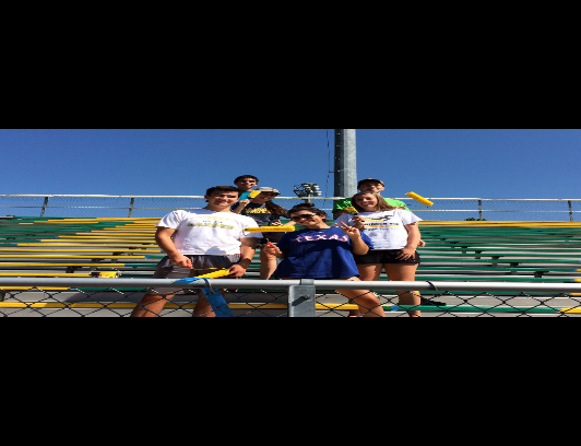 Kaitlin Bonacci and other school leaders on the bleachers. They help out our school every day.
Photo courtesy of Kaitlin Bonacci.