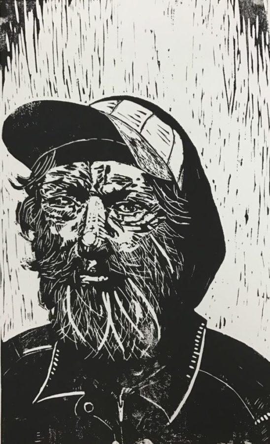 Faceless by Zach Thompson (Linocut Art)