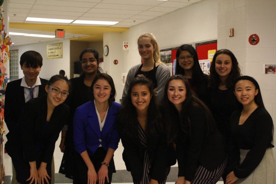 Speech team members gathered for a group photo.