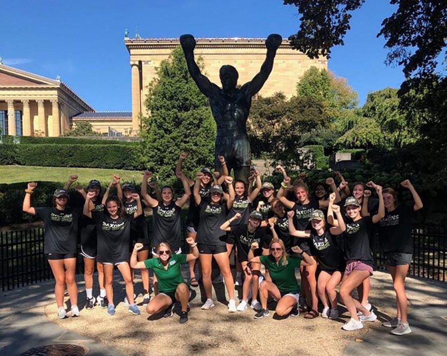 Celebrating after completing the tournament, Langley field hockey left MAX in high spirits (Photo by Mikayla Schoff).