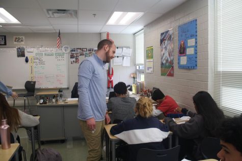 Teachers occasionally have to deal with cheating students; its an unfortunate reality of the job. Fortunately, Mr. ORourke has never caught someone cheating in his class before (Photo by Lucas Aue).