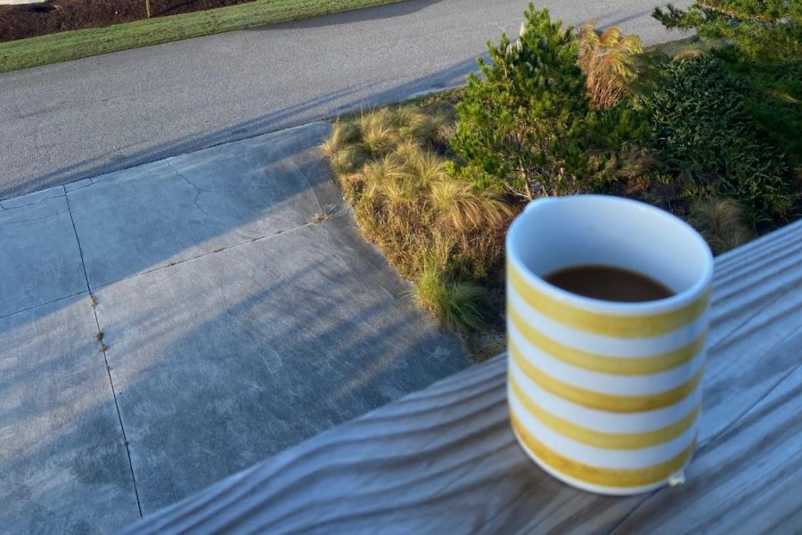 A cup of coffee to start the virtual school day may do the trick for some students. Many students have attempted to eat healthier breakfasts with the extra time and anticipate carrying this habit over into in-person instruction (Photo by Jane Fennell).