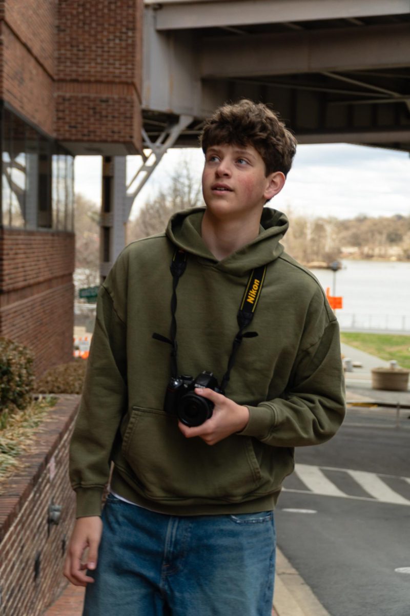 Freshman Justin Luftig takes pictures around Georgetown